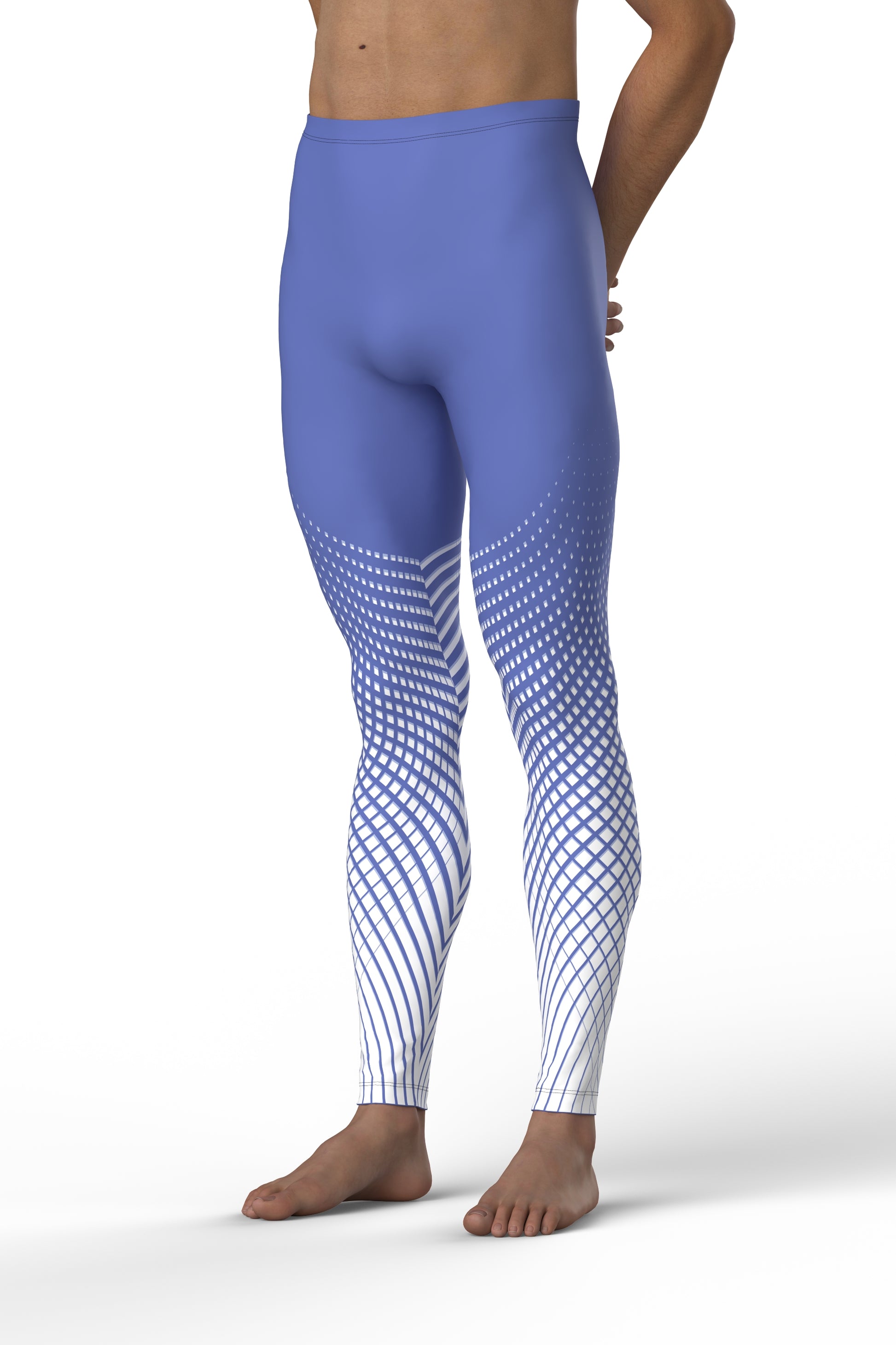 Keto Dancewear gradient ballet tights in light blue, quarter view