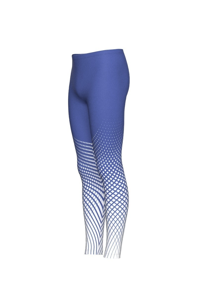 1/4 View - Men's, Cadence dance tights, Blue