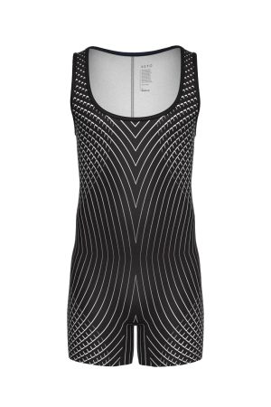 Front View - Pulse - Men's ballet dance unitard, Black