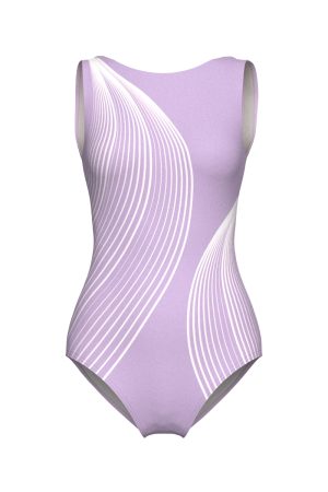 Front View - Women's, Lilac, Unity Boat Neck Leotard