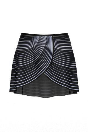 Front View - Sync - ballet wrap skirt, Black